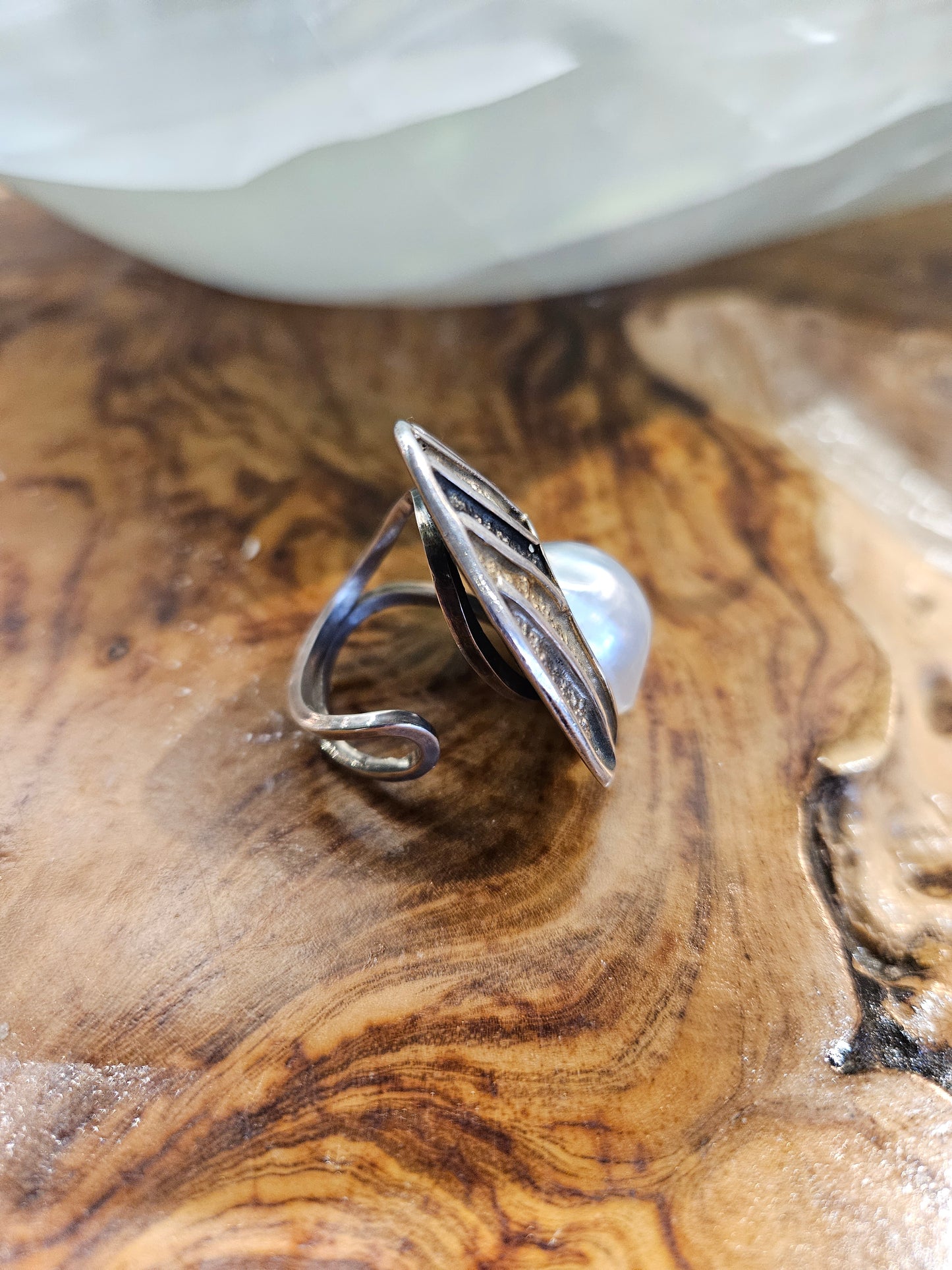 14KT SS/GP Mabe Pearl Ring