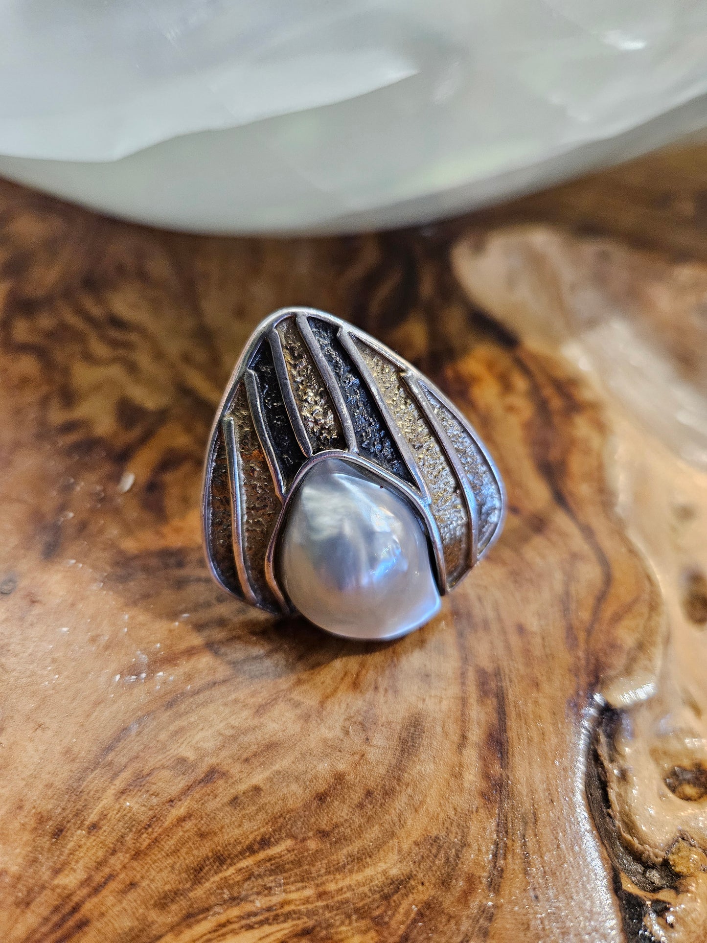 14KT SS/GP Mabe Pearl Ring