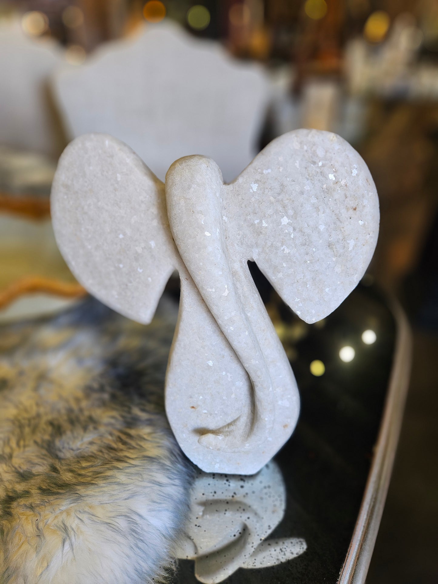Dolomite Elephant Sculpture