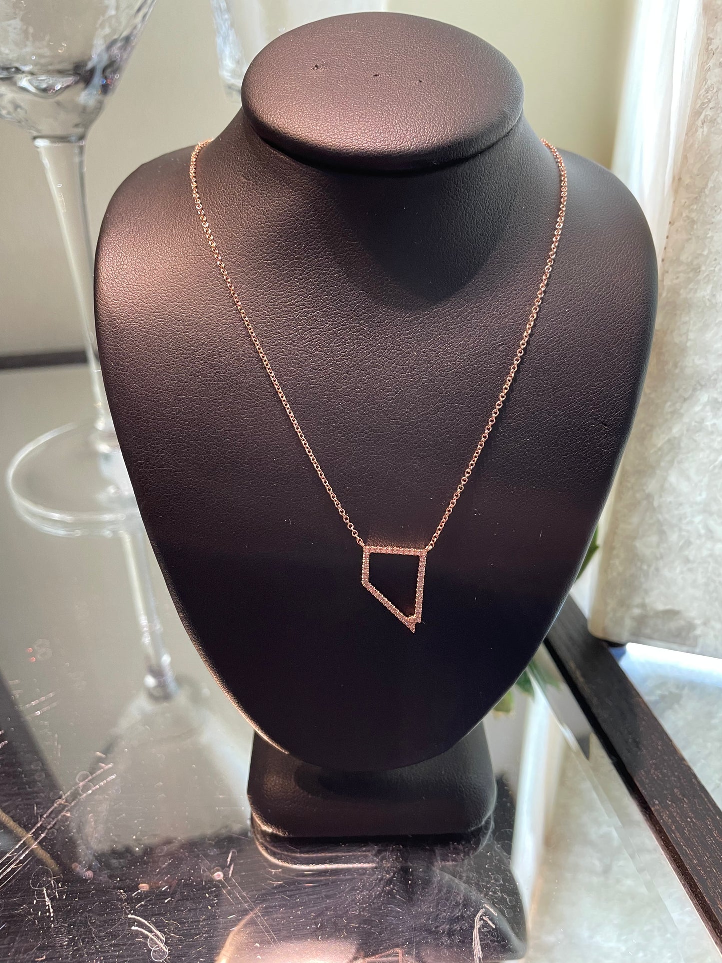14K Rose Gold Nevada Silhouette Necklace