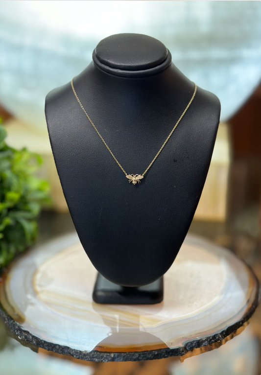 14k Yellow Gold Bee Necklace