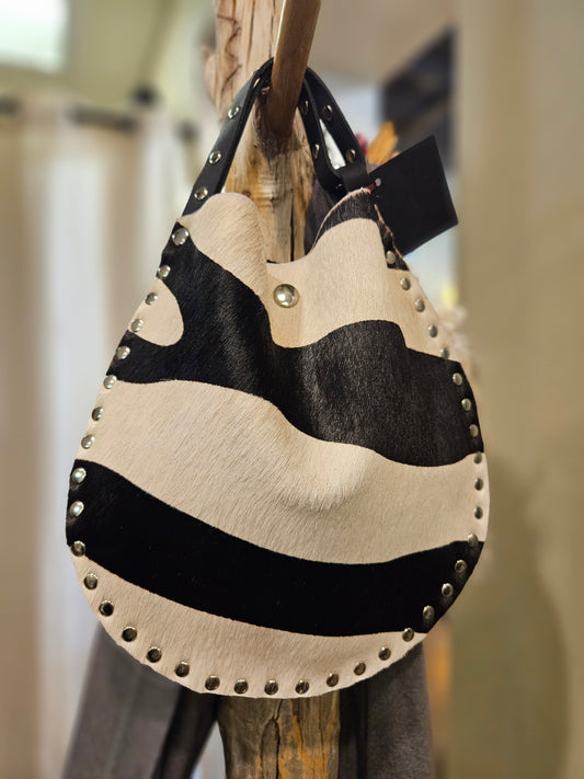 Wristlet Bag - Zebra Pattern on Cowhide