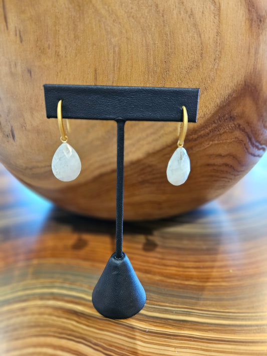 Moonstone and Gold Earrings