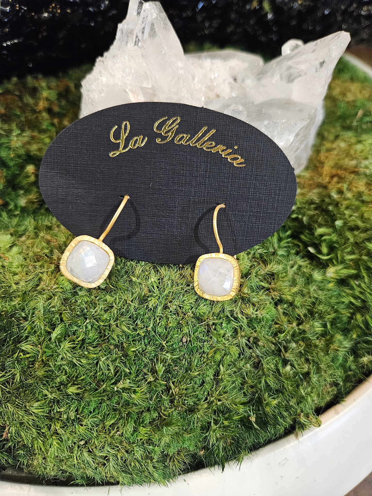 Moonstone & Gold Earrings