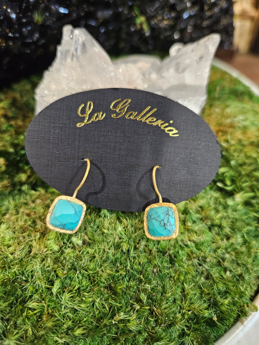 Turquoise & Gold Earrings