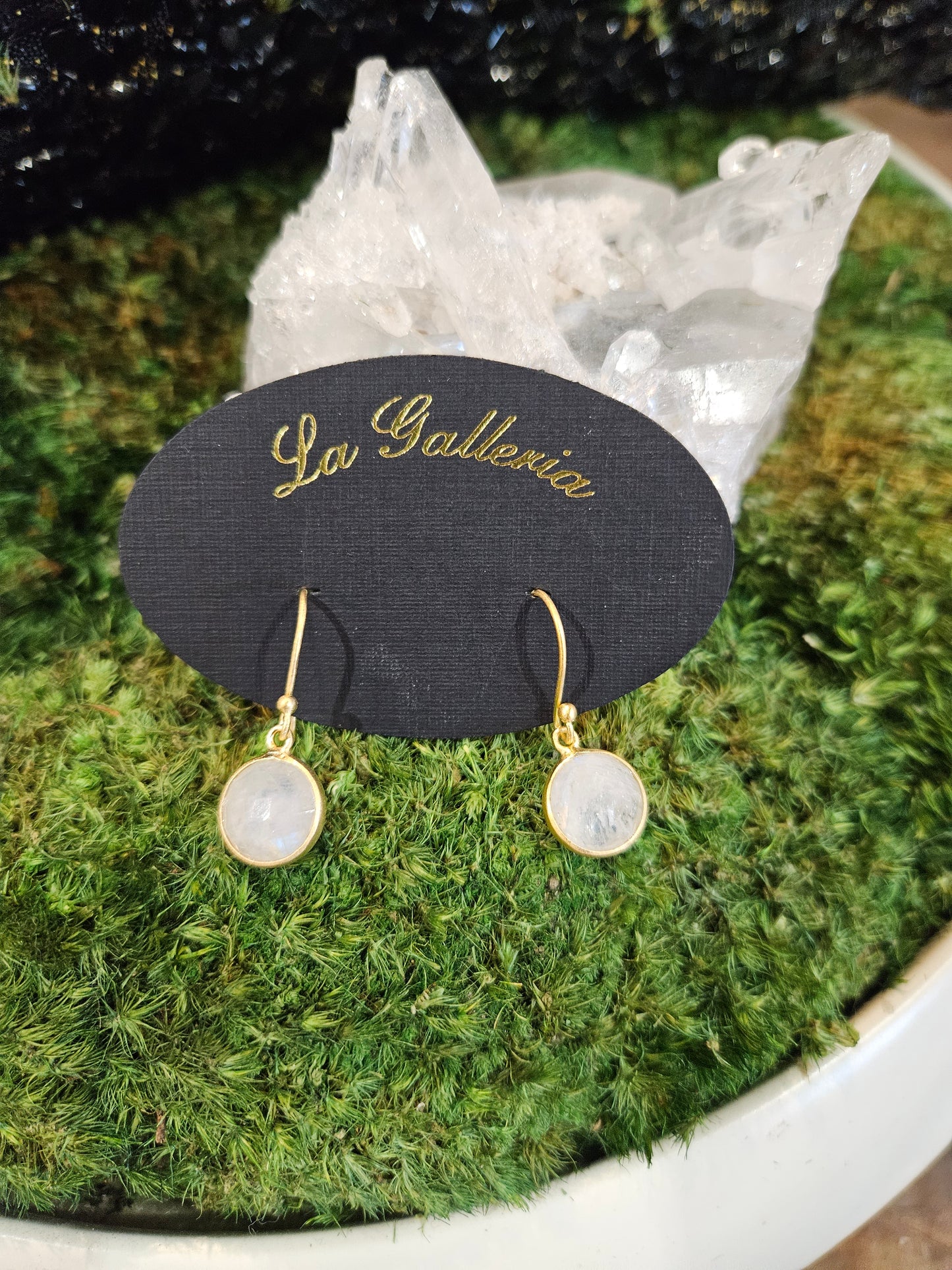 Moonstone & Gold Earrings