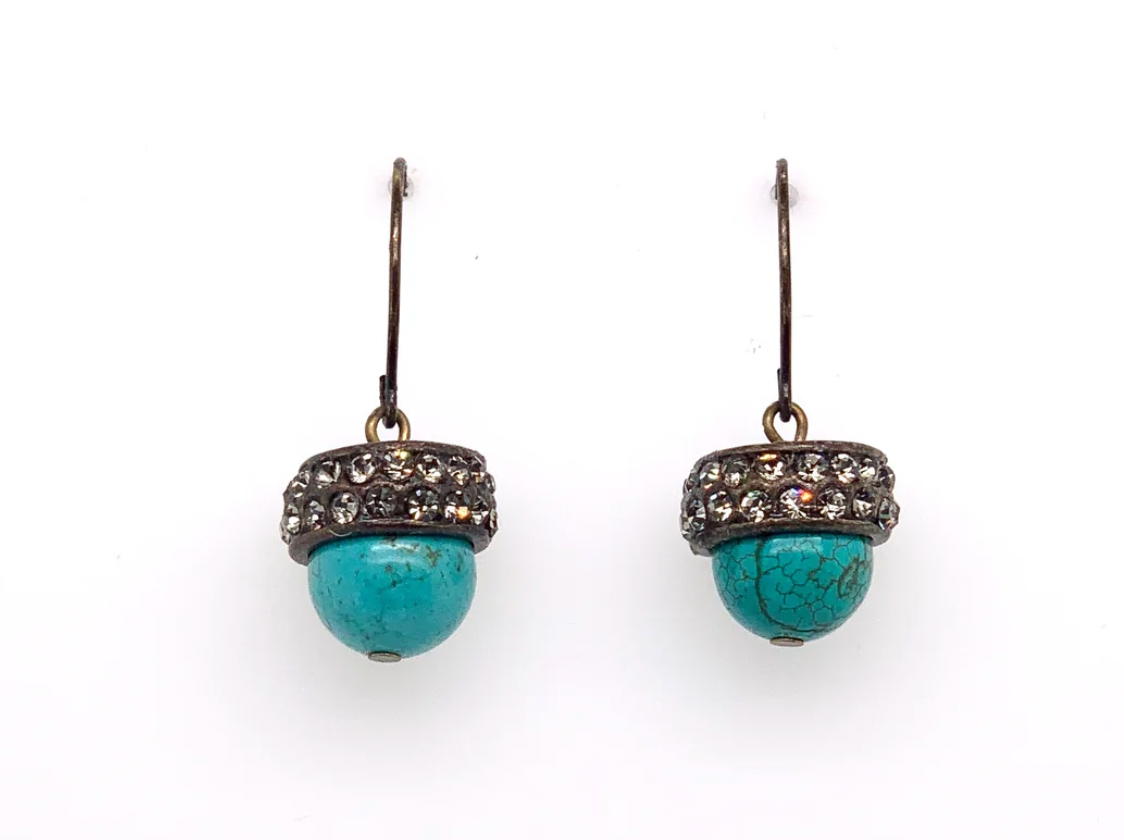 Turquoise & Crystal Earrings