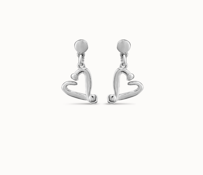 Silver Heart Earrings - UNO