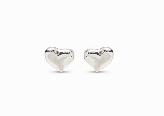 Silver Heart Earrings - UNO