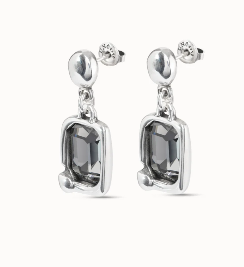 Sterling Silver & Crystal Earrings - UNO