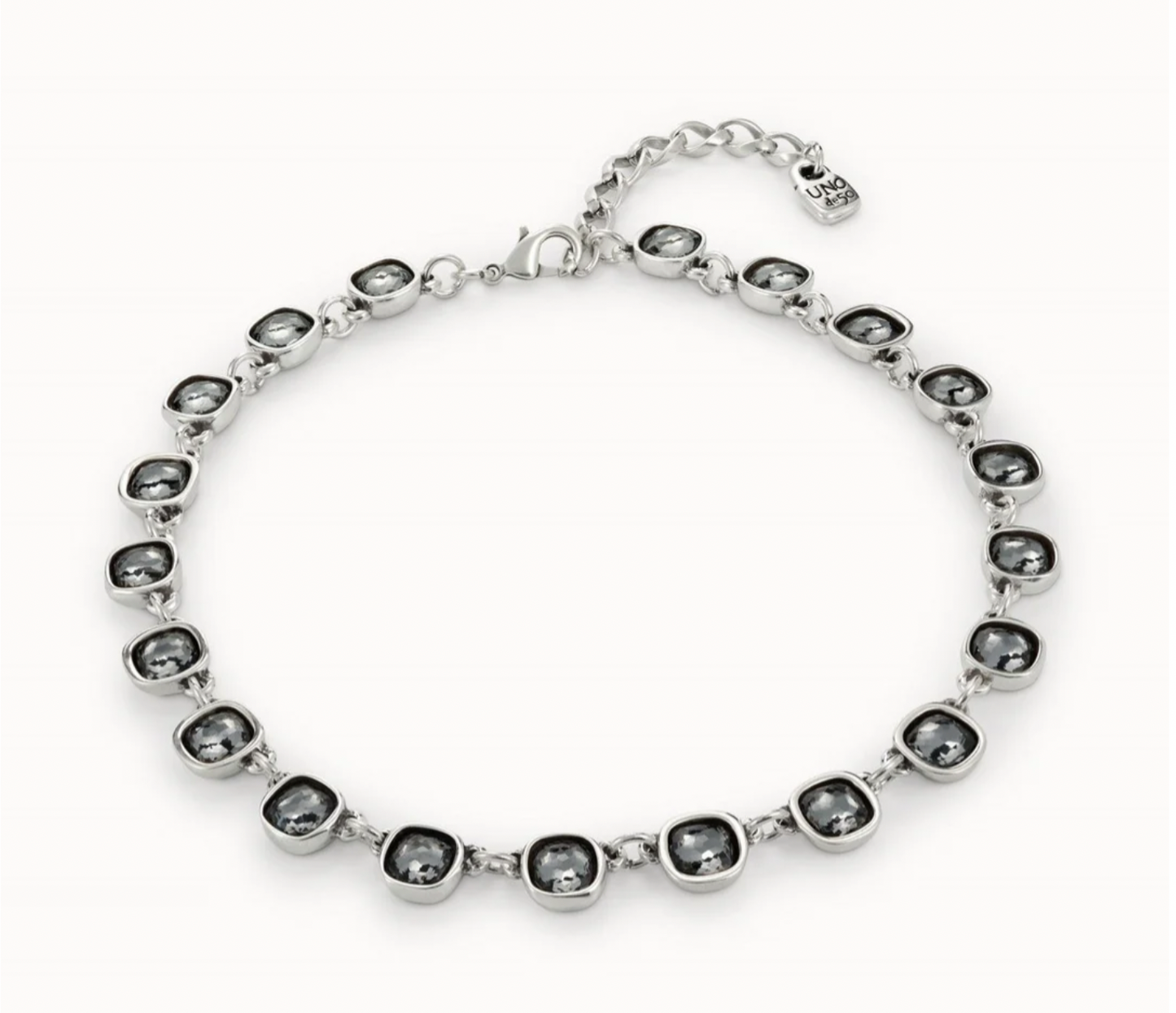 Silve and Grey/Blue Crystal Necklace - UNO